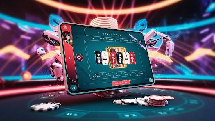 Taruhan live casino menunjukkan kartu dan chips dengan interaksi dealer langsung